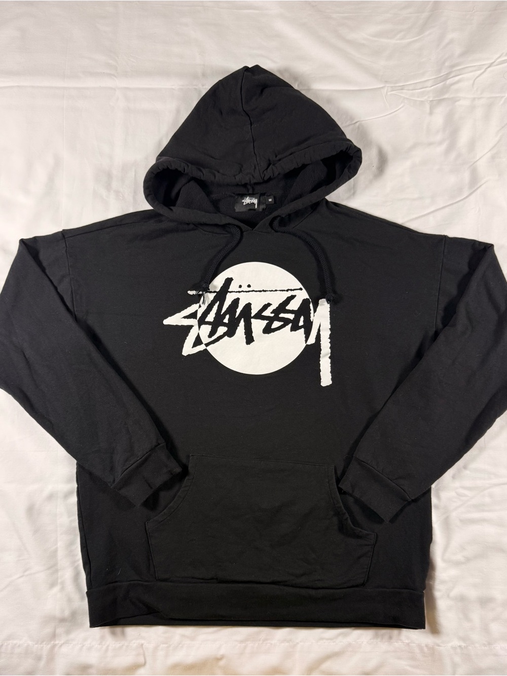 Stussy Black Hoodie with White Graphic Logo